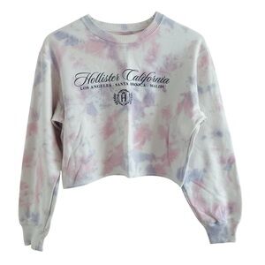 Hollister California Tie-Dye Crop Long Sleeve Sweatshirt